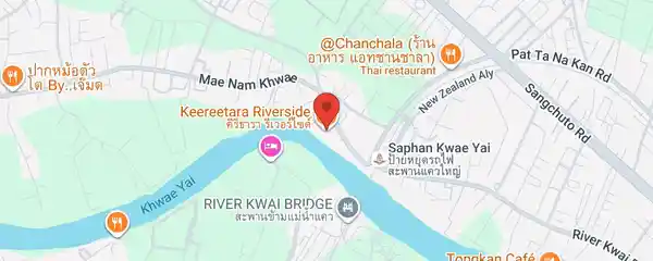 Static map showing Keereetara Riverside in Kanchanaburi