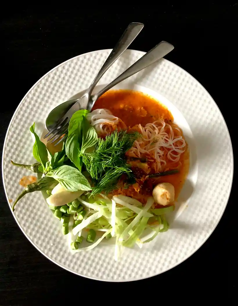 Khanom jeen, khao soi, and yum woon sen noodle dishes