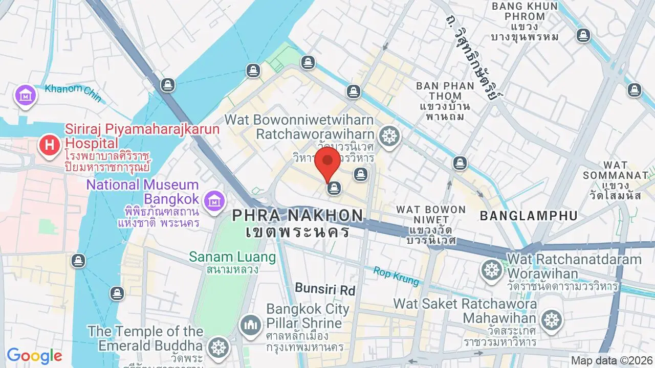 Map showing location of Khao San Road