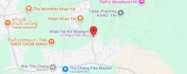 Static map showing Khao Yai Art Museum in Khao Yai