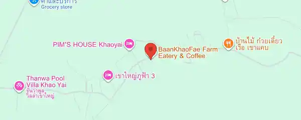 Static map showing Khao Yai The Mango House Farm in Khao Yai