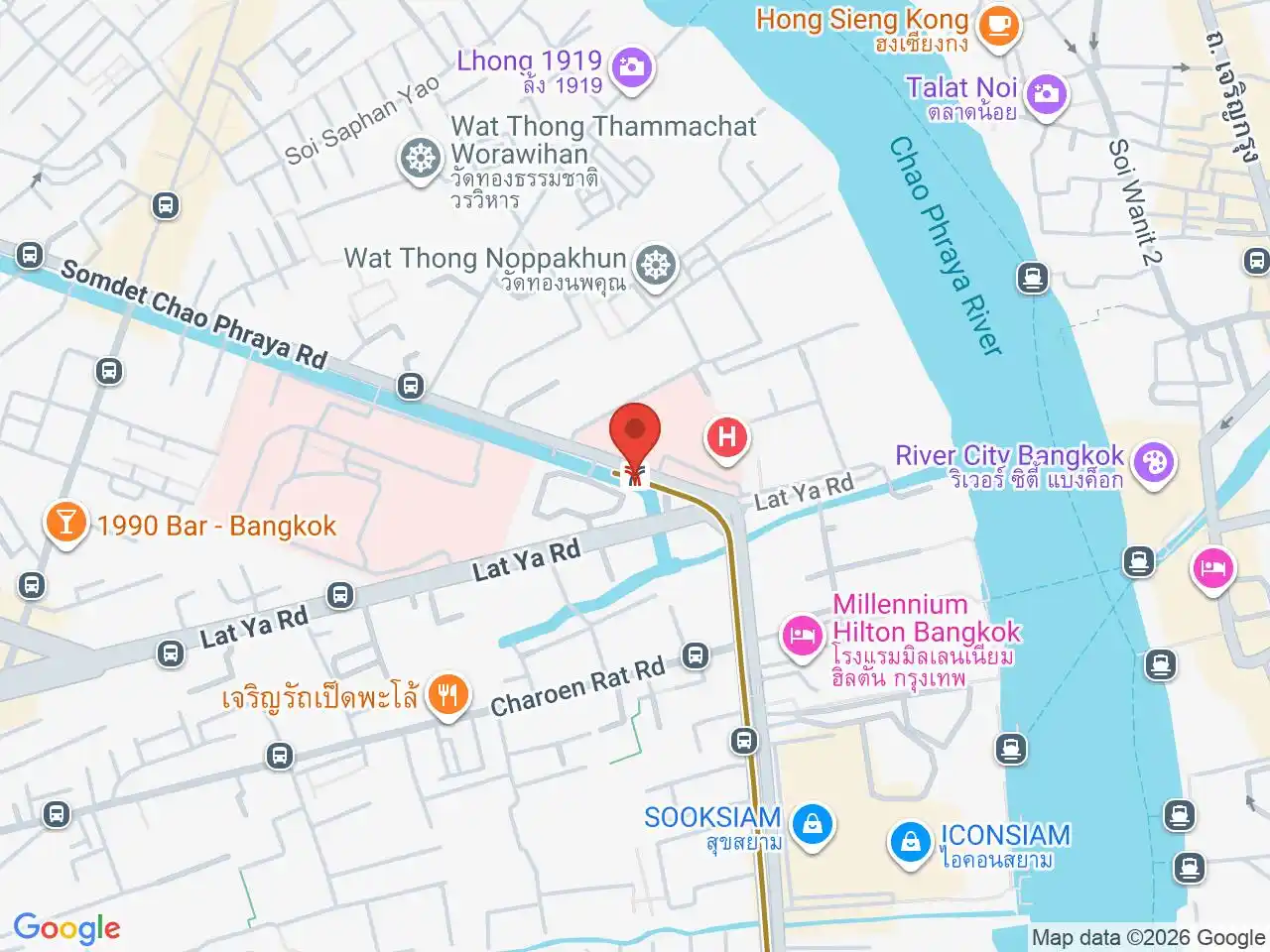 Map showing the location of Khlong San station