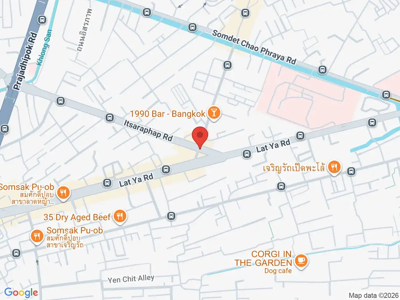 Large Google map centered on Khlong San