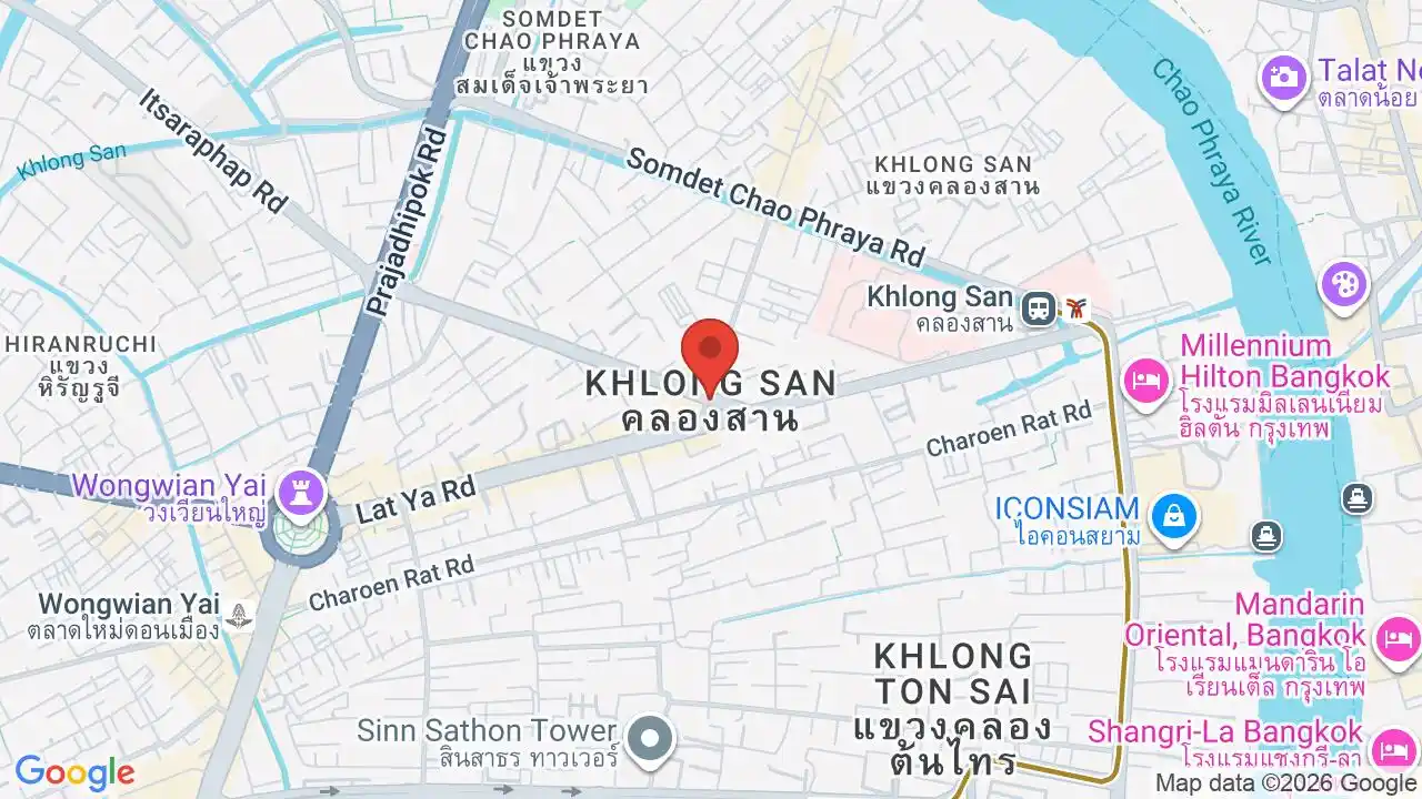 Google map centered on Khlong San