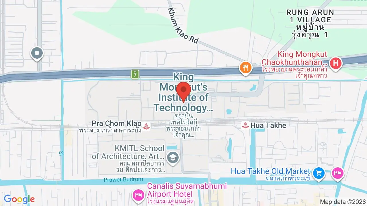 Map showing location of King Mongkut's Institute of Technology Ladkrabang (KMITL)