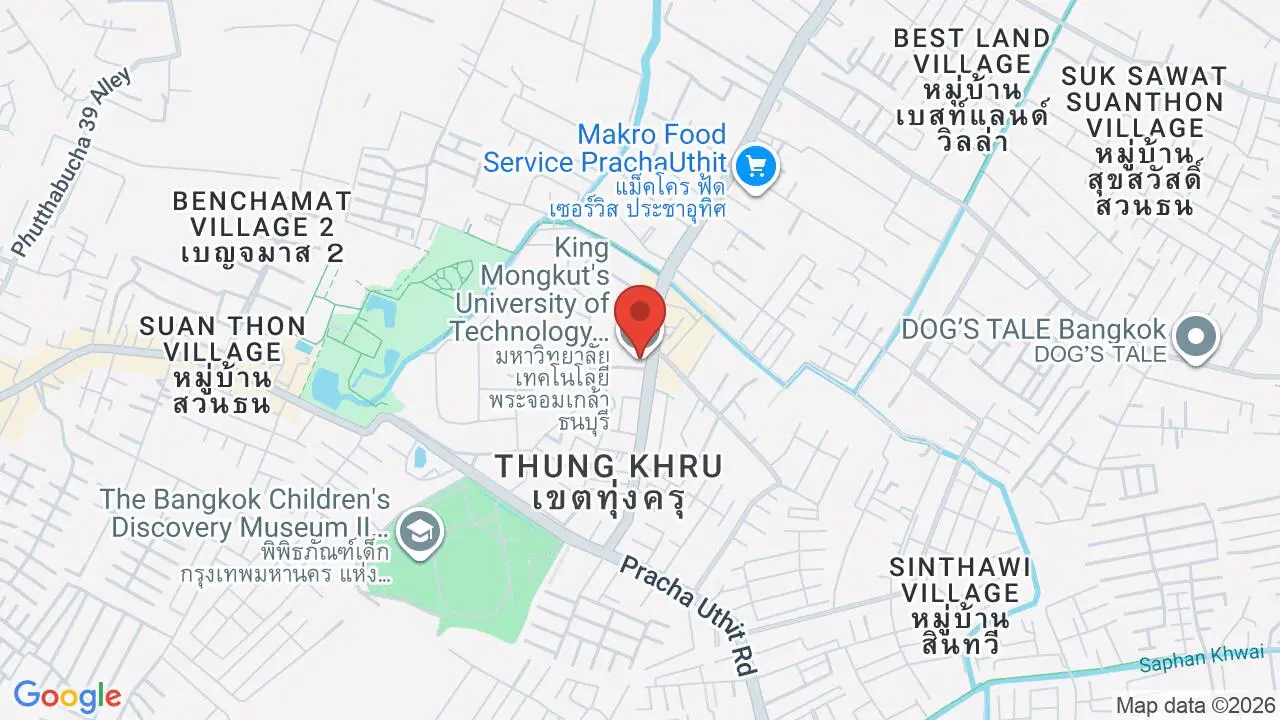 Map showing location of King Mongkut's University of Technology Thonburi (KMUTT)