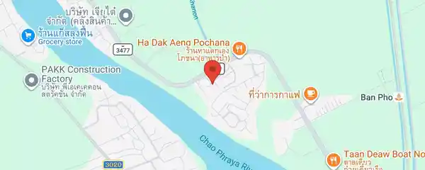 Static map showing Kong Khong Market in Ayutthaya