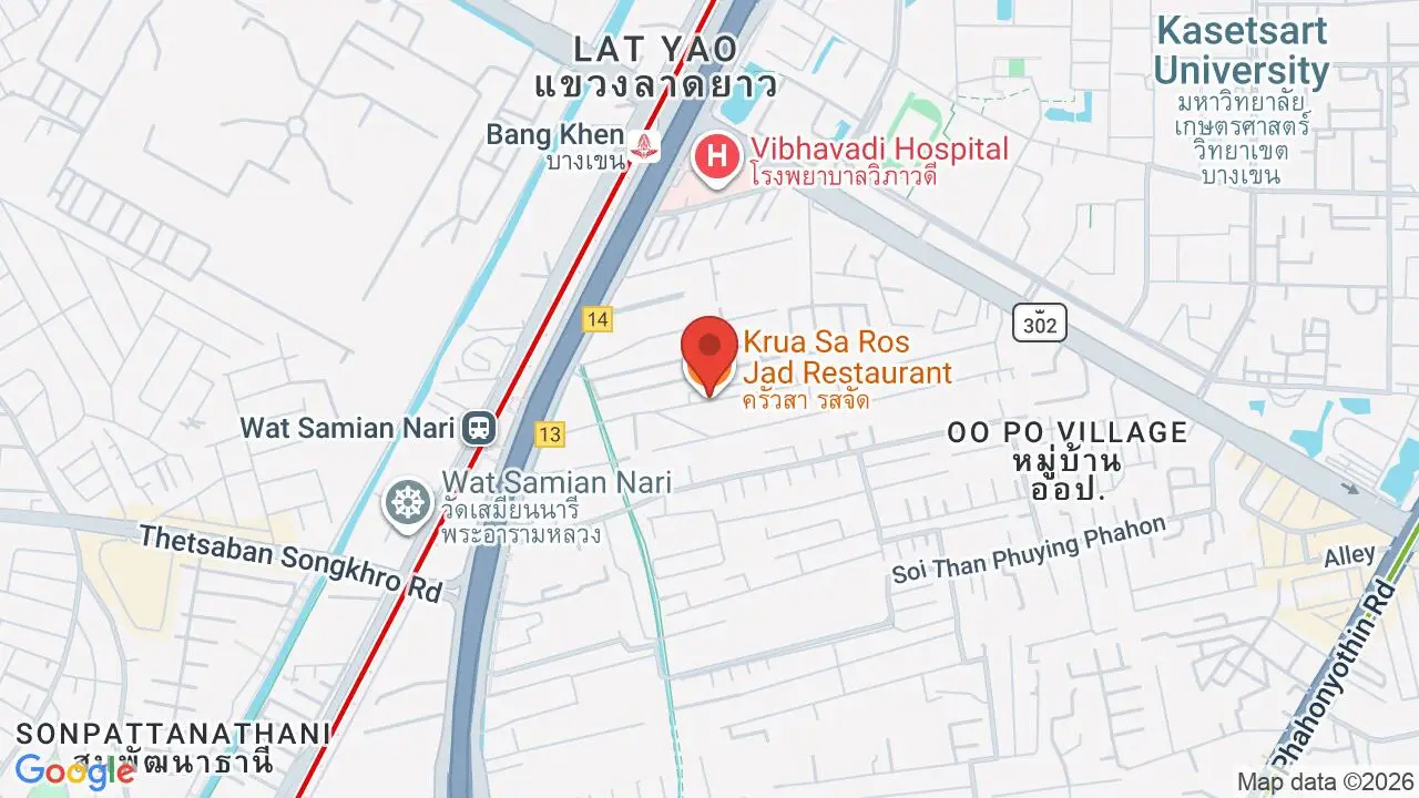 Map showing location of Krua Sa Ros Jad