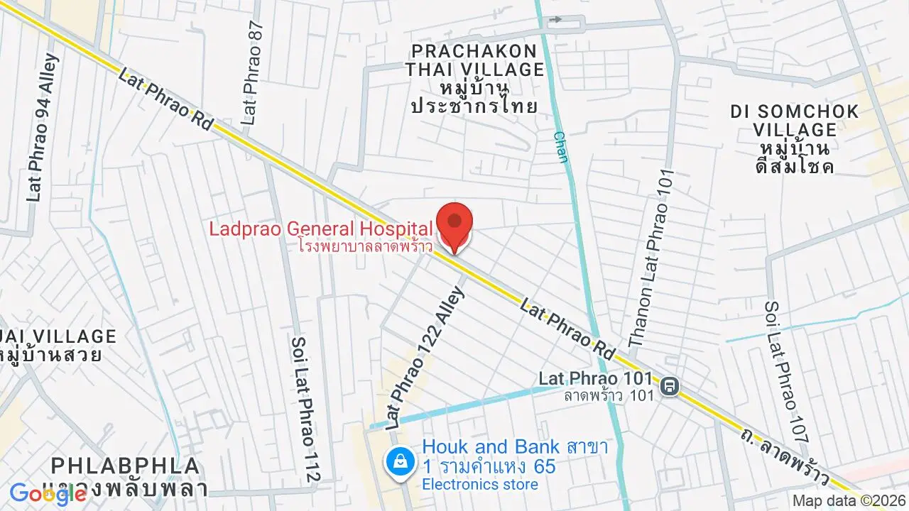 Map showing location of Ladprao General Hospital