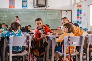 Children learning together in a Bangkok classroom