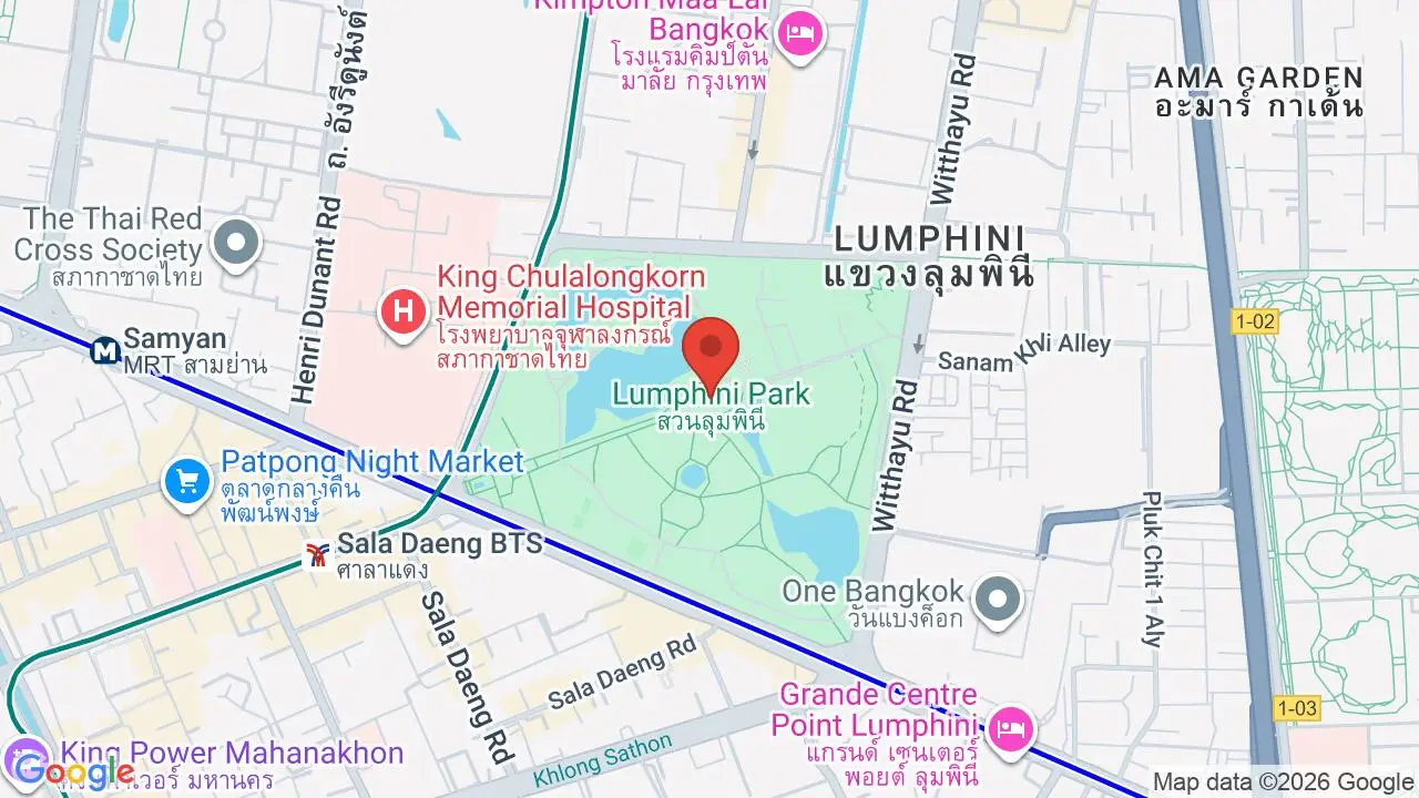 Map showing location of Lumphini Park
