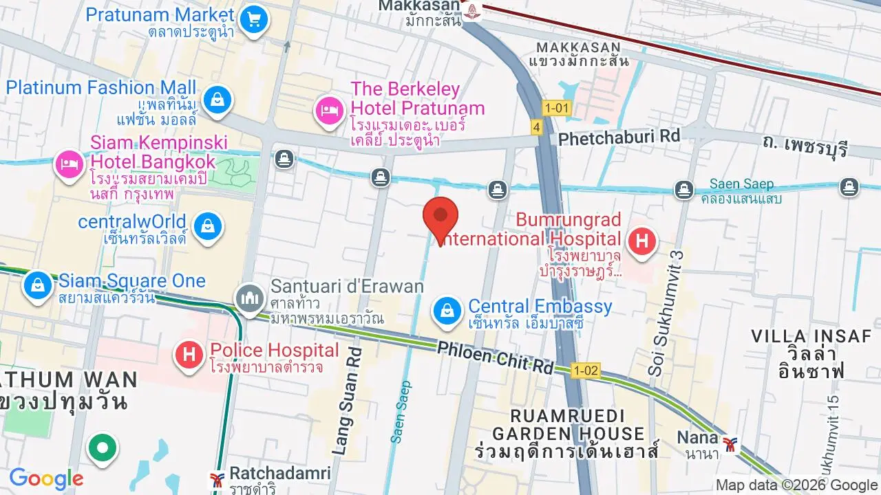 Map showing location of Ma Maison