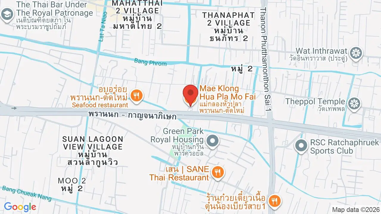 Map showing location of Mae Khlong Hua Pla Mo Fai