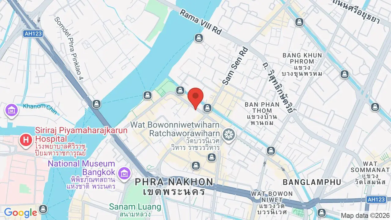 Map showing location of Mae Prapha Crispy Pancake (Phra Nakhon)