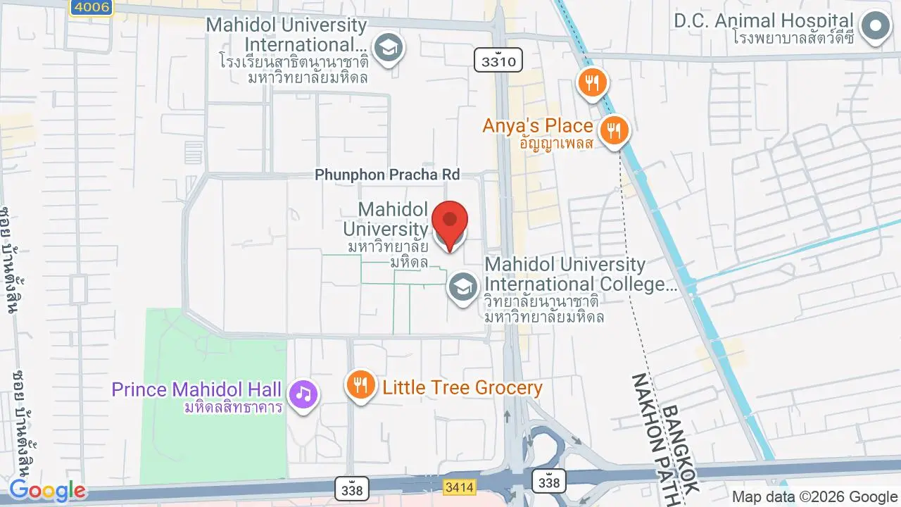 Map showing location of Mahidol University (Bangkok Campuses)