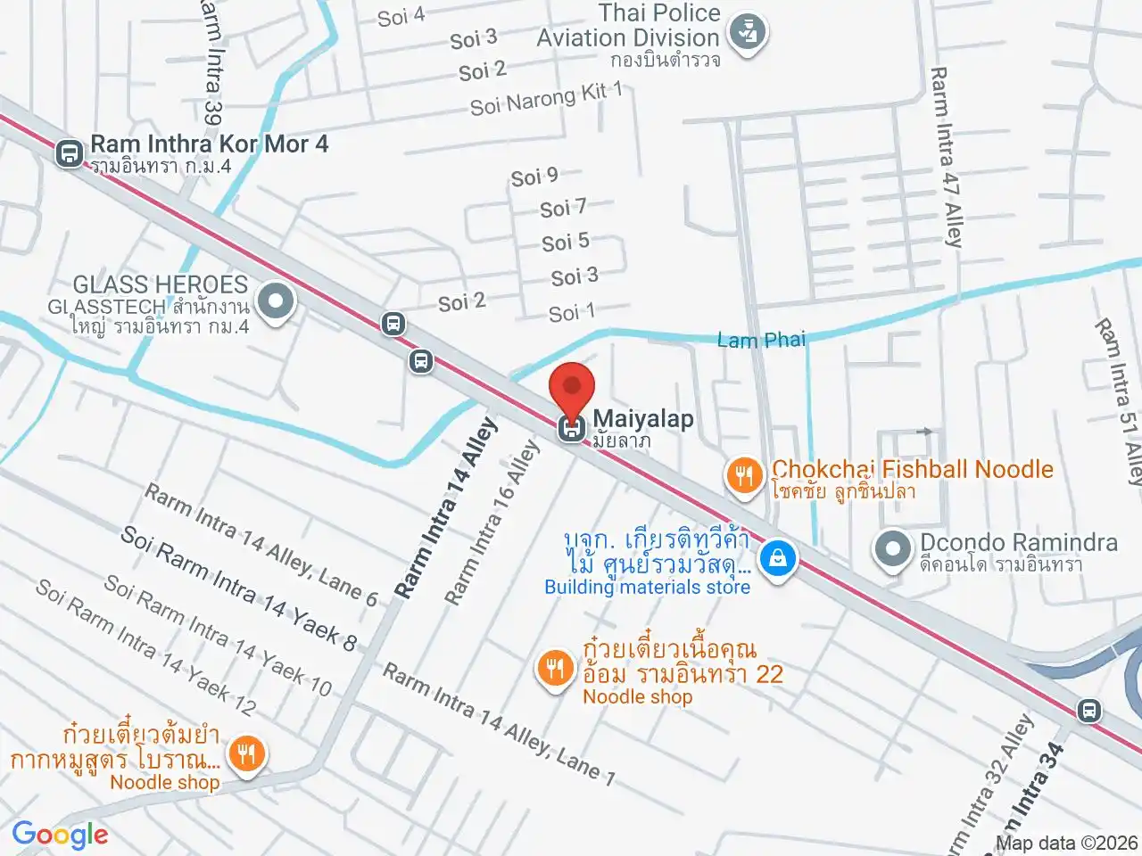 Map showing the location of Maiyalap station