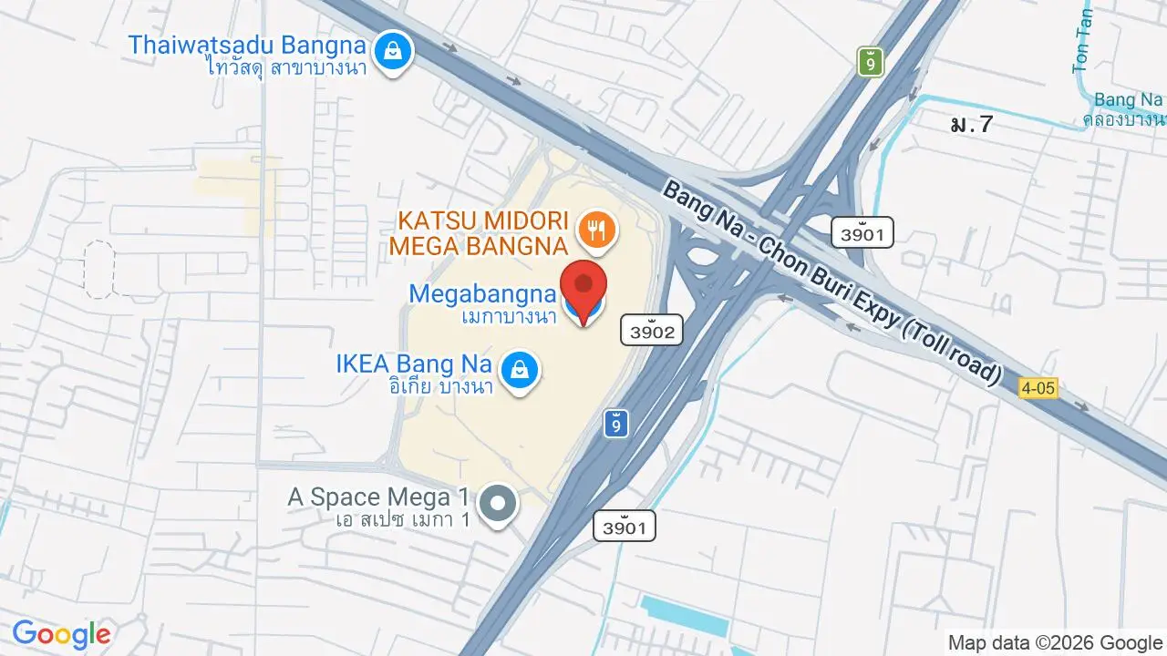 Map showing location of Mega Bangna