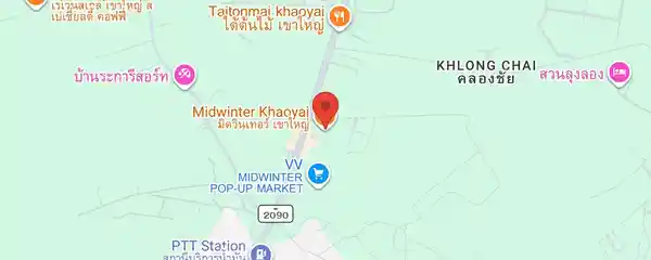 Static map showing Midwinter Khaoyai in Khao Yai