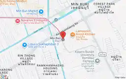 Map showing location of Min Buri station