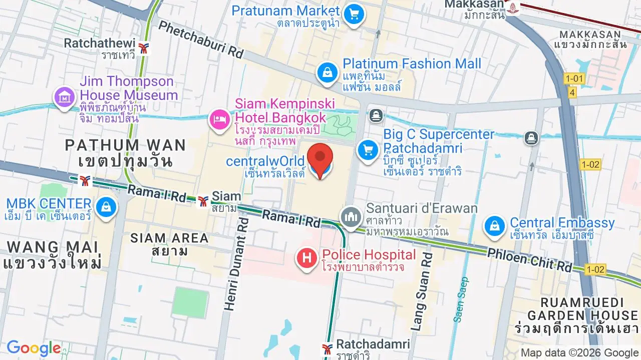 Map showing location of Modulo Language School - Central World