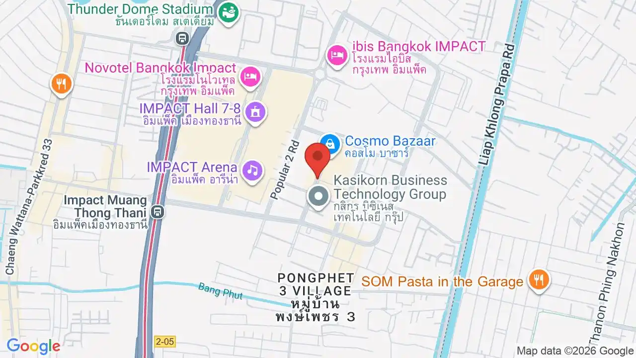 Google map centered on Muang Thong Thani