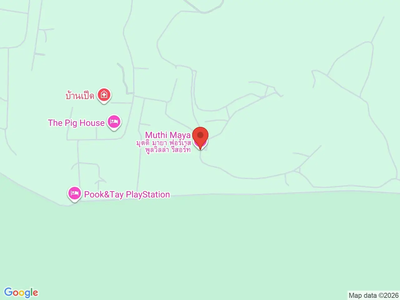 Static map showing Muthi Maya Forest Pool Villa Resort in Khao Yai
