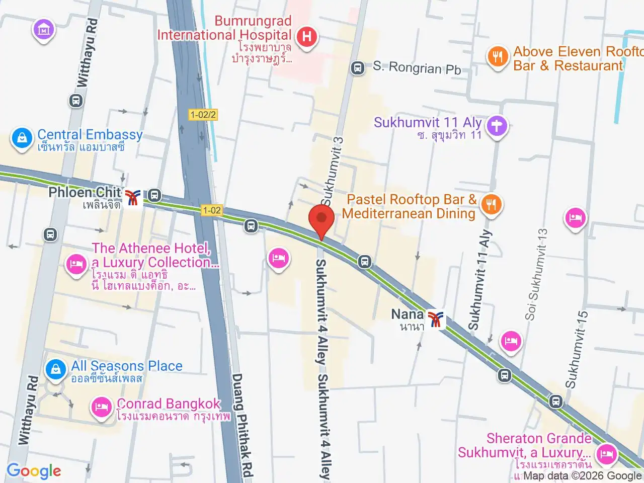 Large Google map centered on Nana