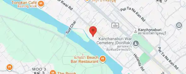 Static map showing Natee The Riverfront Hotel in Kanchanaburi