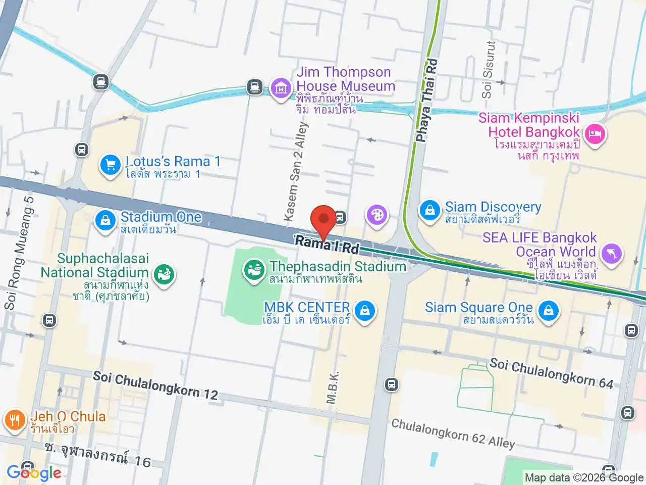 Map showing the location of National Stadium station