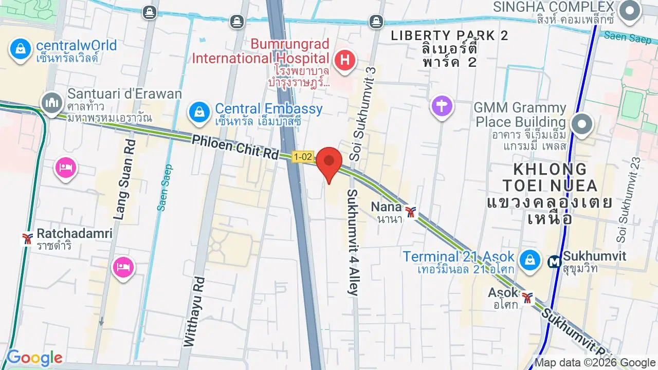 Map showing location of New York Steakhouse