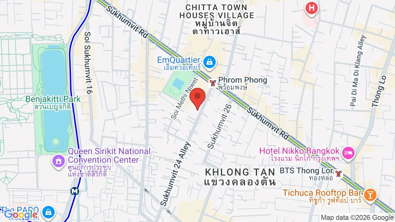 Map showing location of Oakwood Suites Bangkok