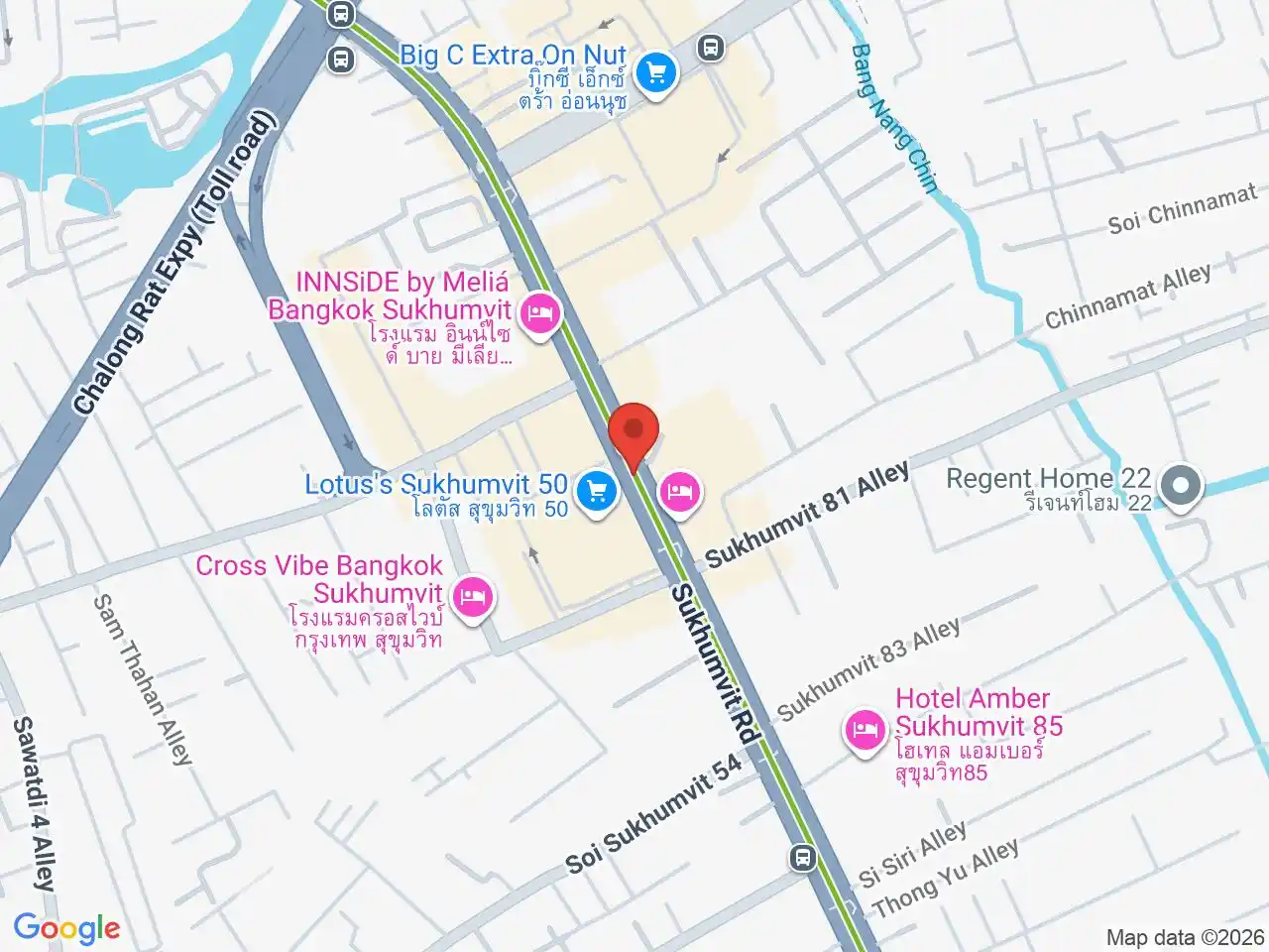 Map showing the location of On Nut station