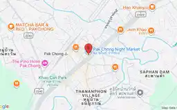 Static map showing Pak Chong Night Market in Khao Yai