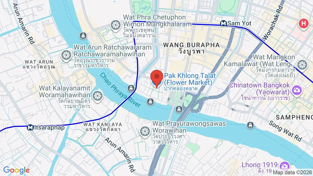 Map showing location of Pak Khlong Talat