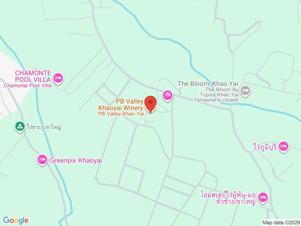 Static map showing PB Valley Khao Yai Winery in Khao Yai