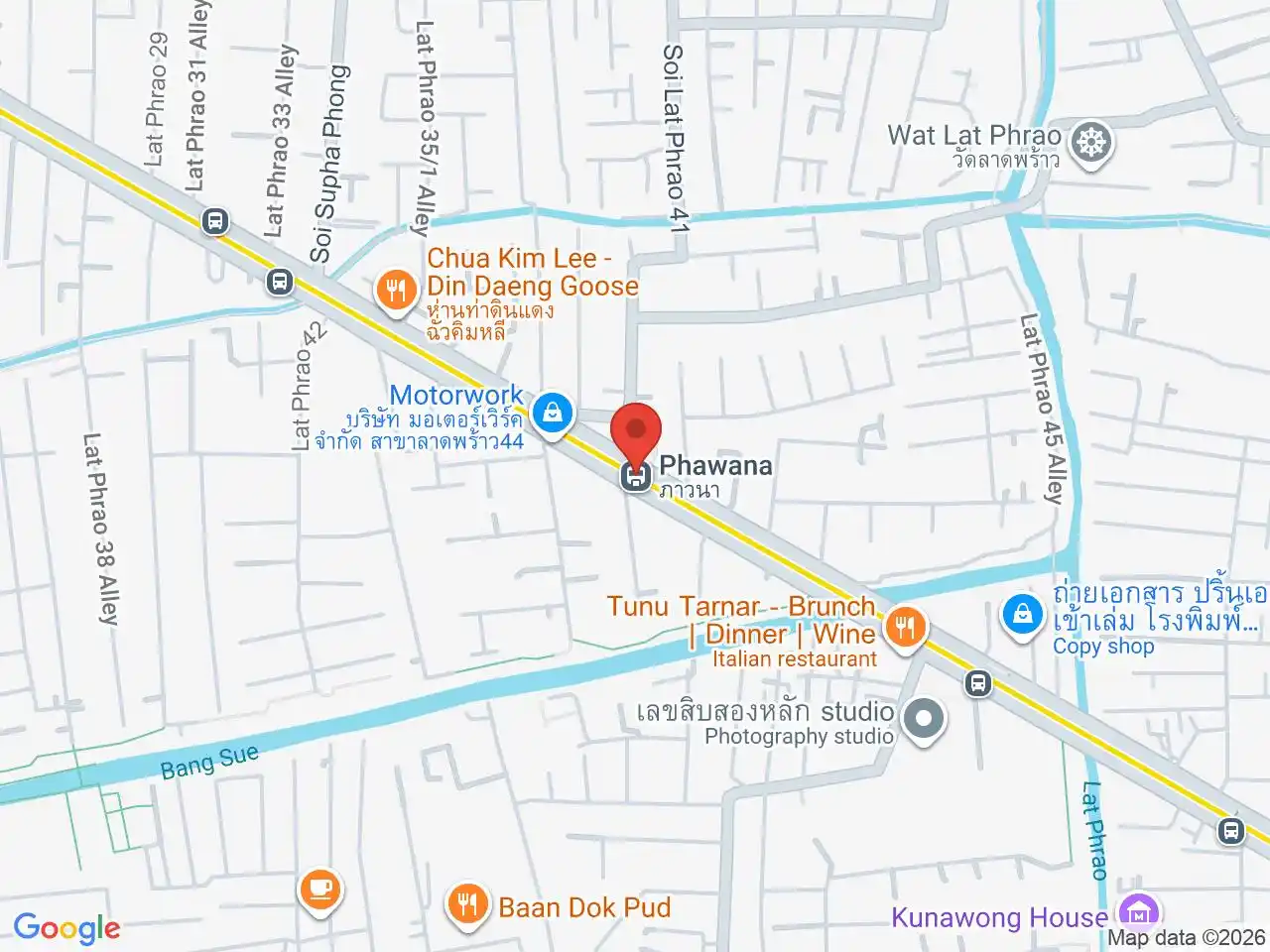 Map showing the location of Phawana station