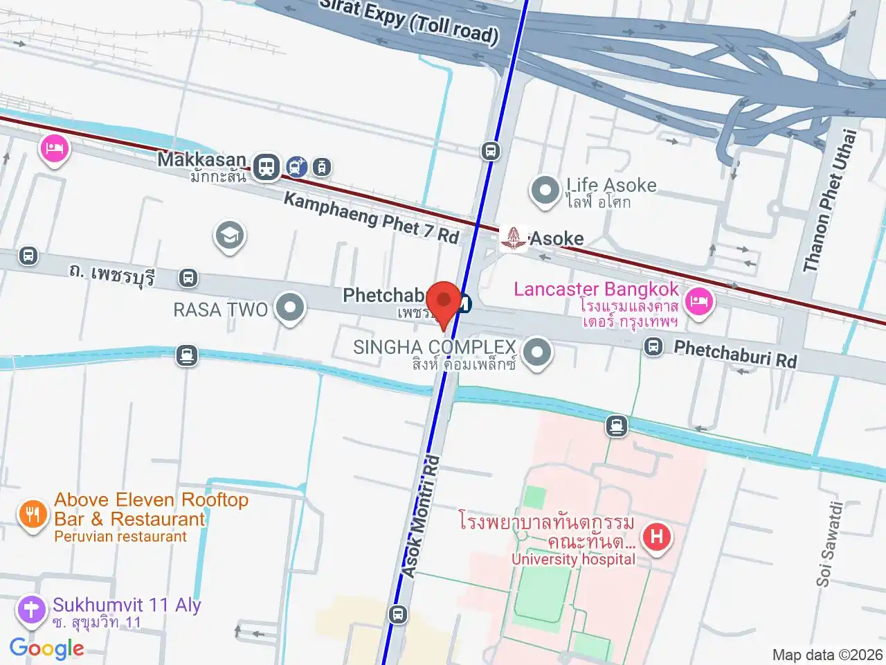 Map showing the location of Phetchaburi station