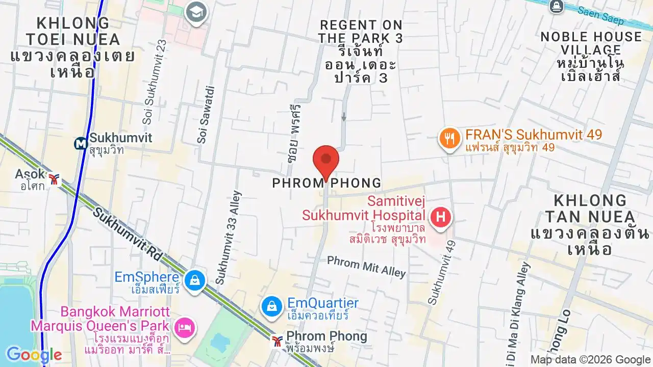 Google map centered on Phrom Phong