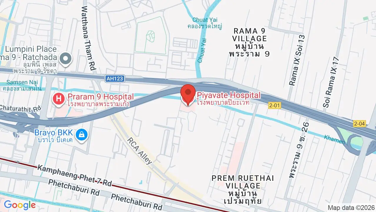 Map showing location of Piyavate Hospital