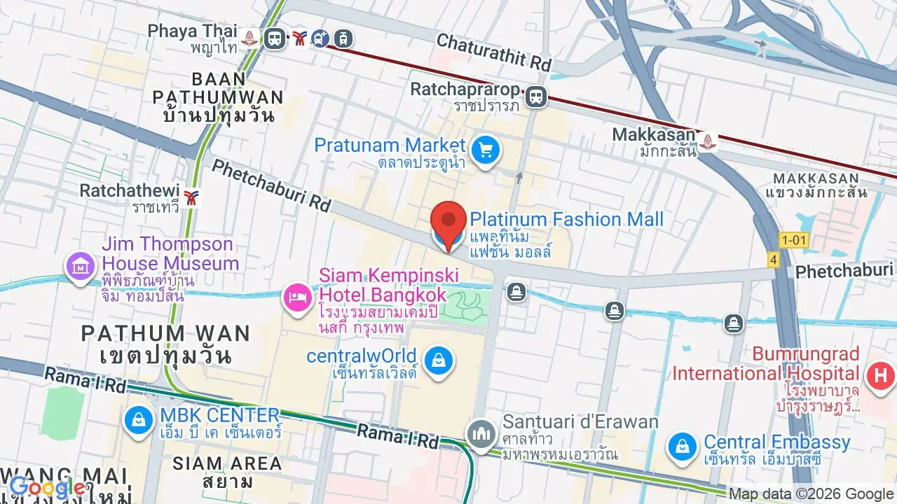 Map showing location of Platinum Fashion Mall