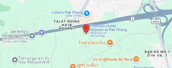 Static map showing Premium Outlet Khao Yai in Khao Yai