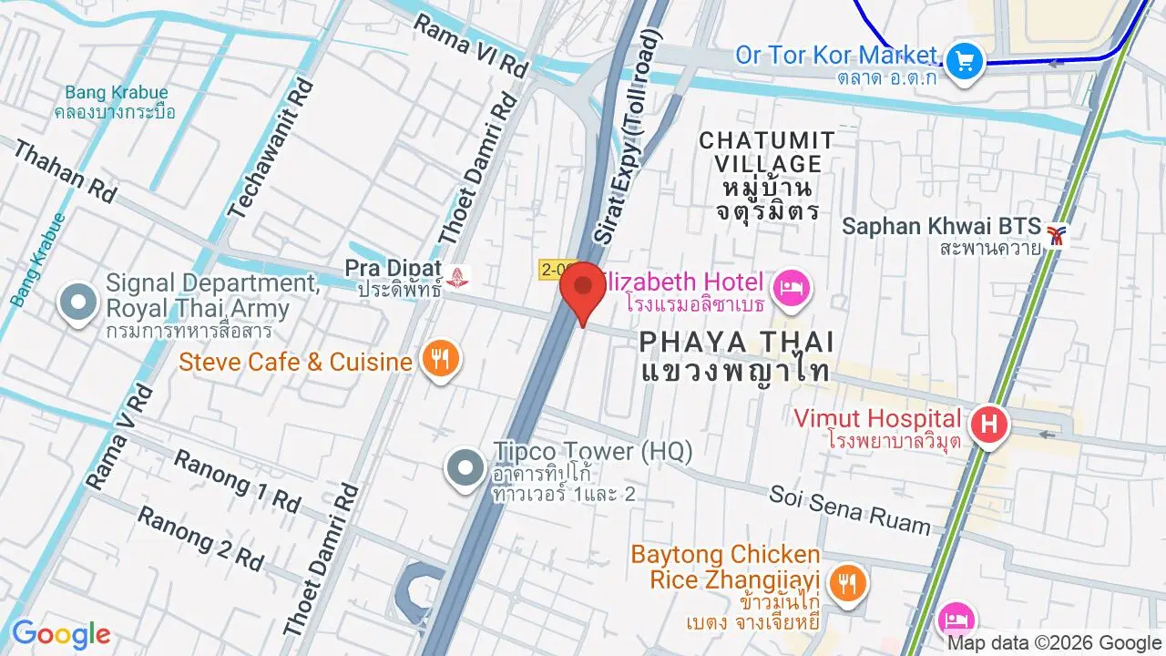Map showing location of Prik-Yuak (Phya Thai)