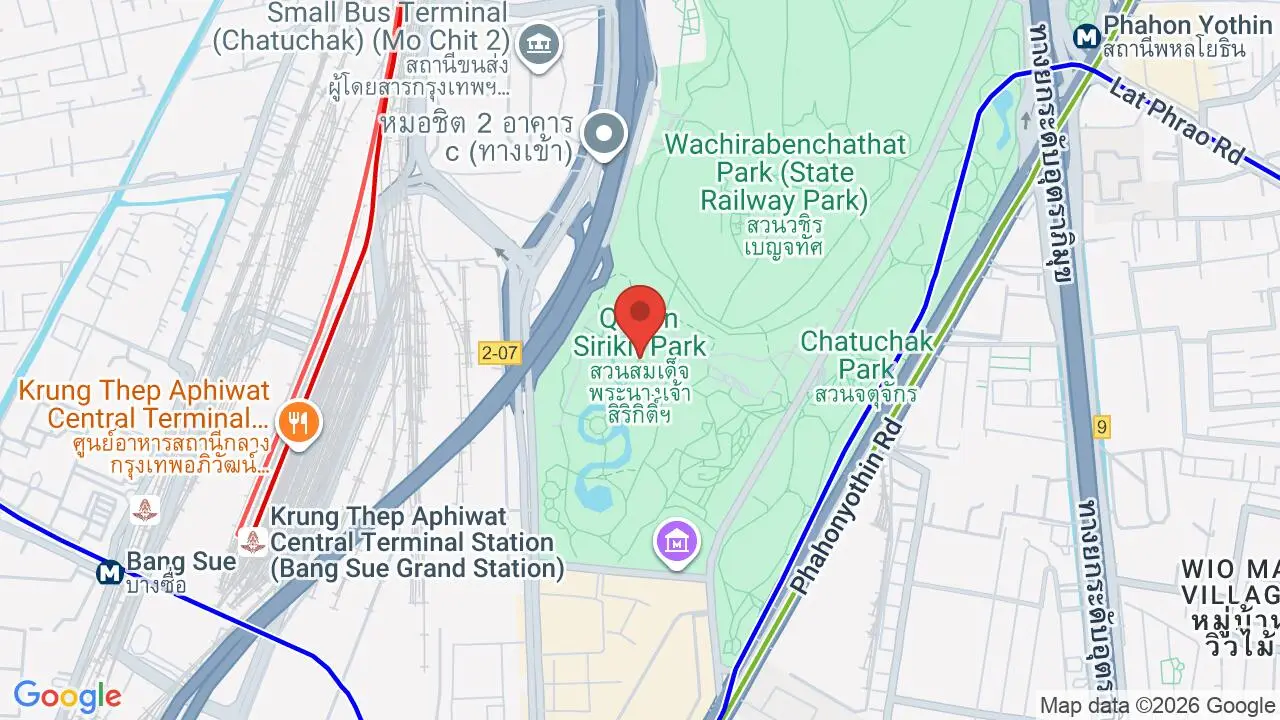 Map showing location of Queen Sirikit Park