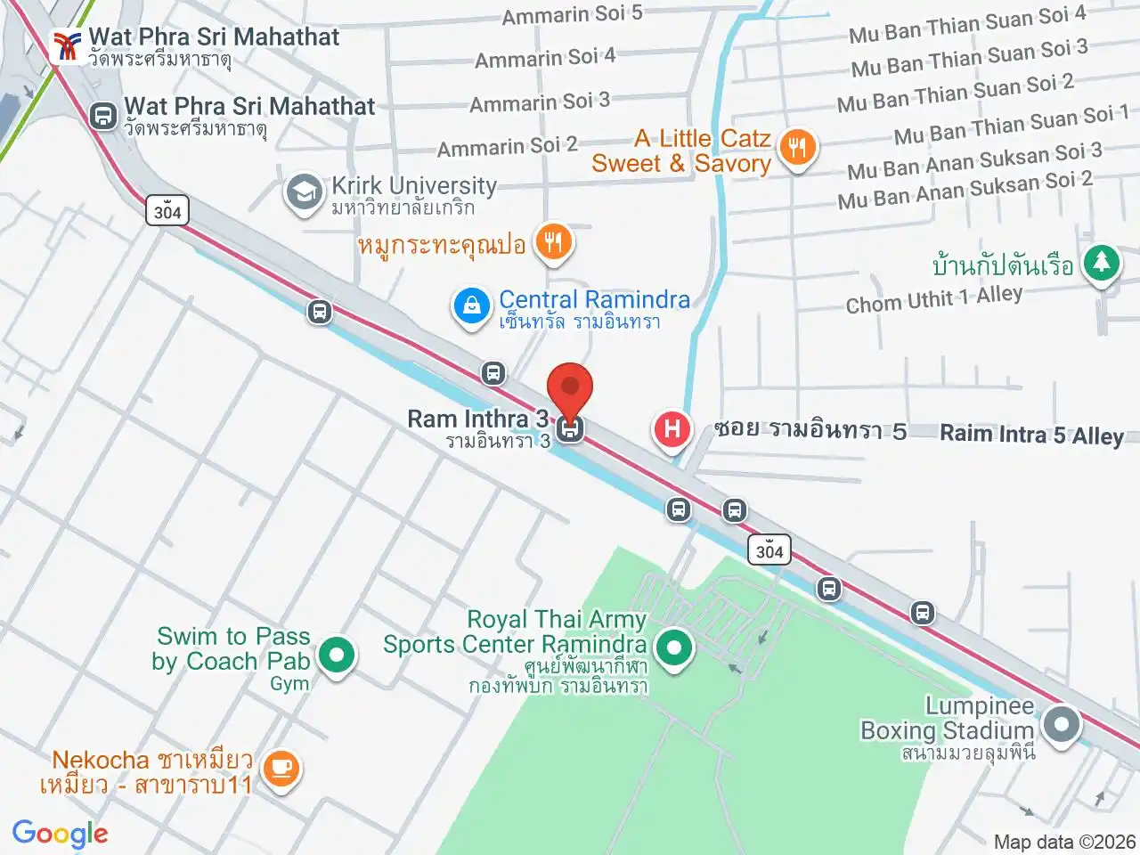 Map showing the location of Ram Inthra 3 station