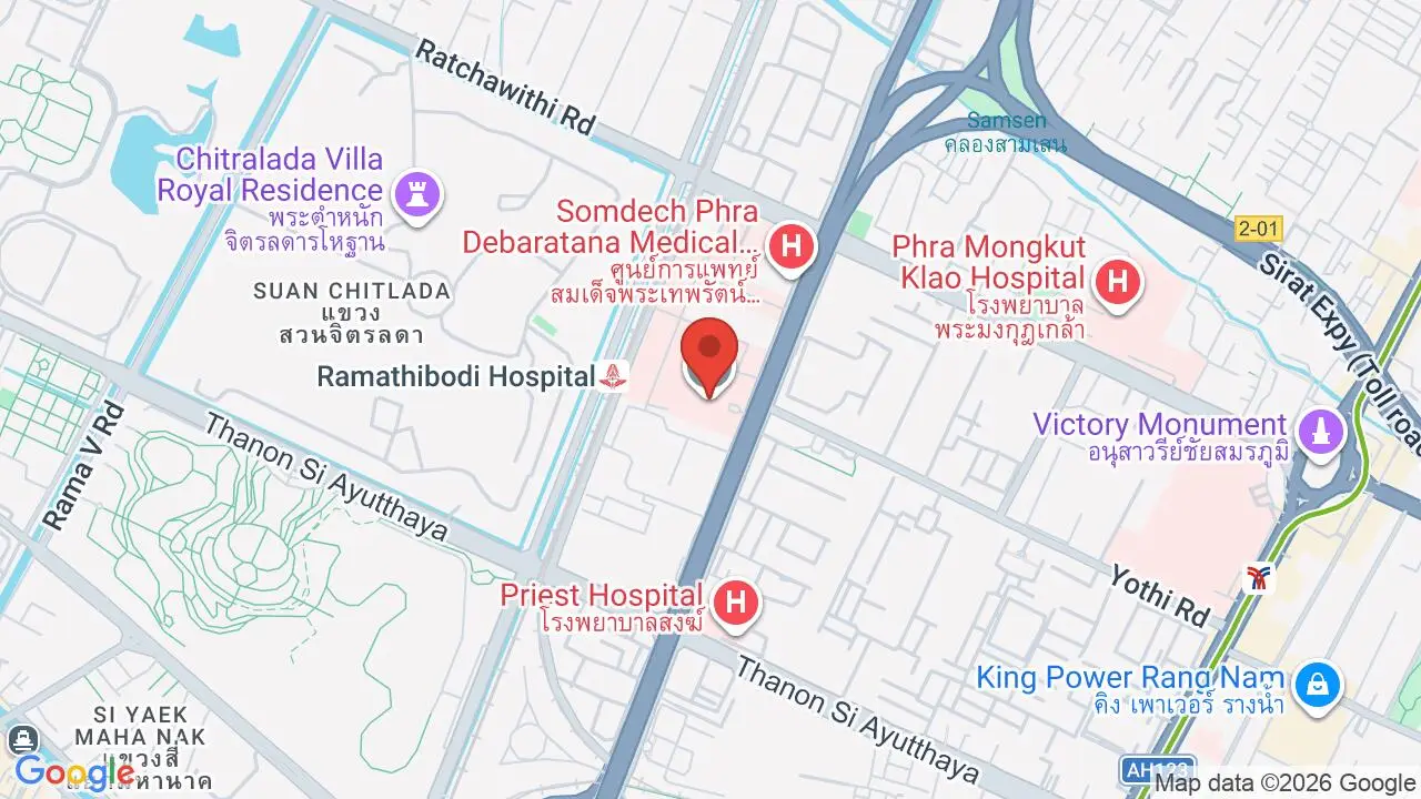 Map showing location of Ramathibodi Hospital