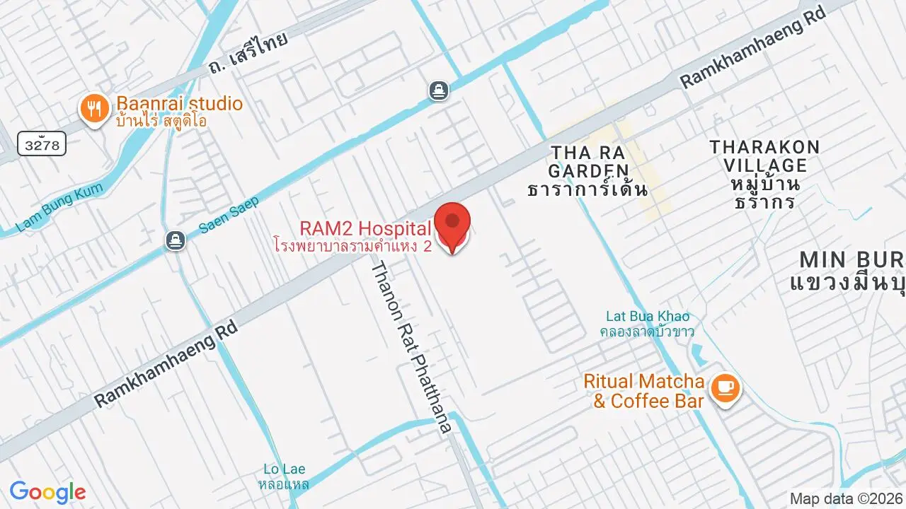 Map showing location of Ramkhamhaeng 2 Hospital