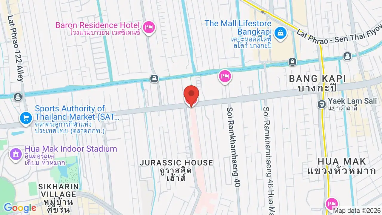 Map showing location of Ramkhamhaeng Hospital