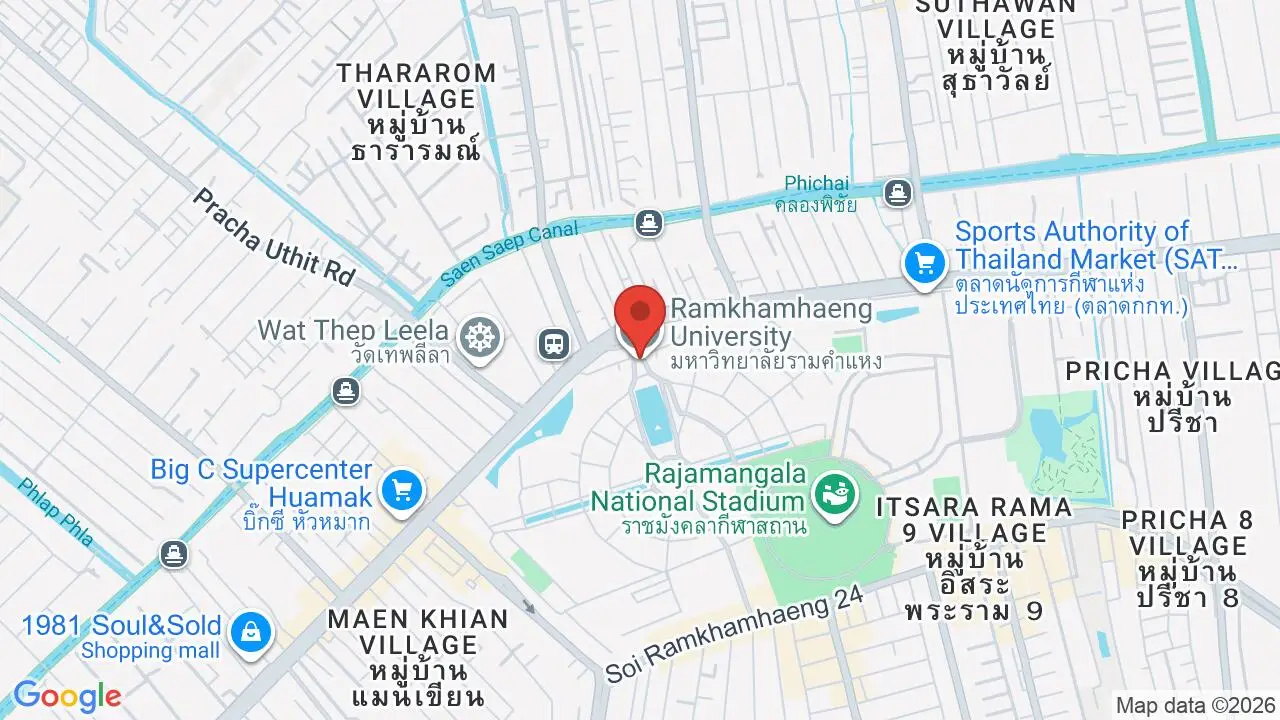 Map showing location of Ramkhamhaeng University
