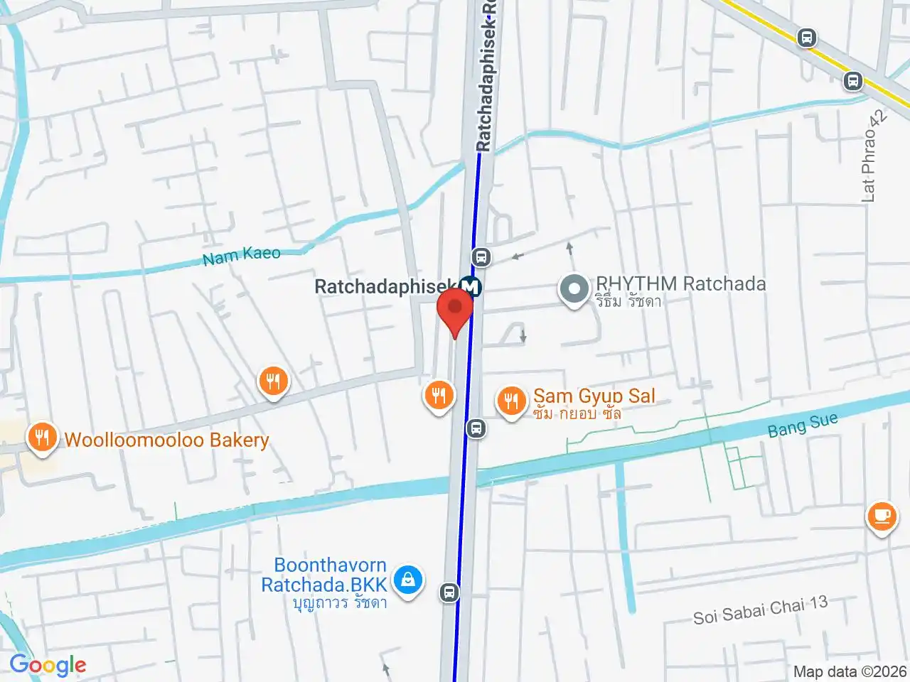 Map showing the location of Ratchadaphisek station