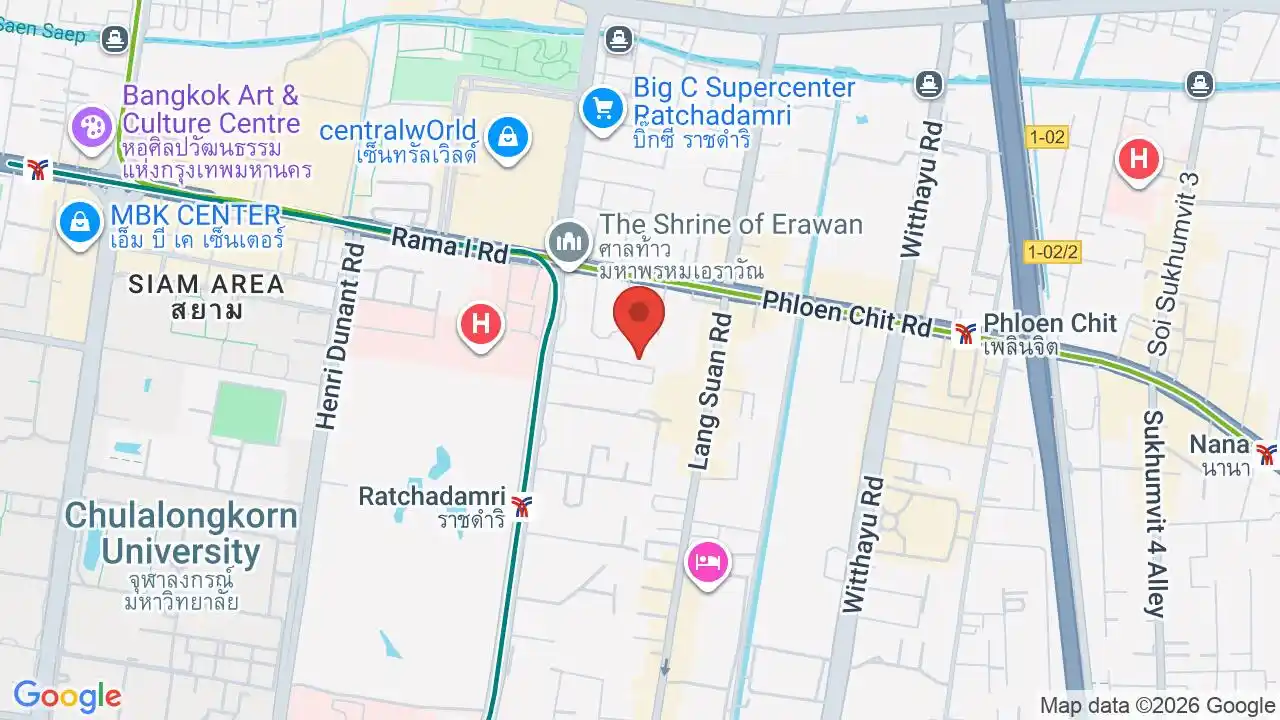 Google map centered on Ratchaprasong